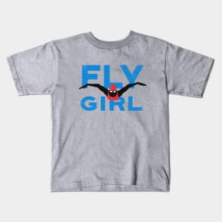 Fly Girl Womens Swimming Kids T-Shirt